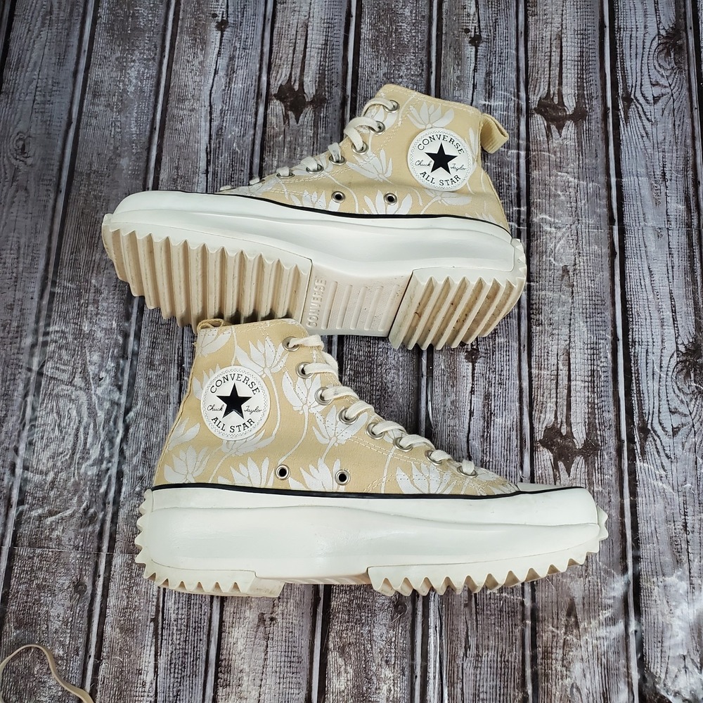 Converse Unisex Run Star Hike High Platform Sneakers Sesame 171921C Size 8W/6.5M - Picture 2 of 8